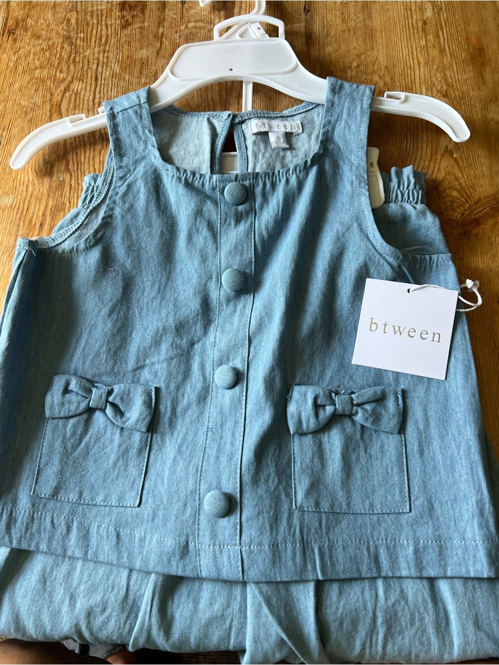 BETWEEN denim blue outfit-top and pants- size 5 - adorable ..never worn